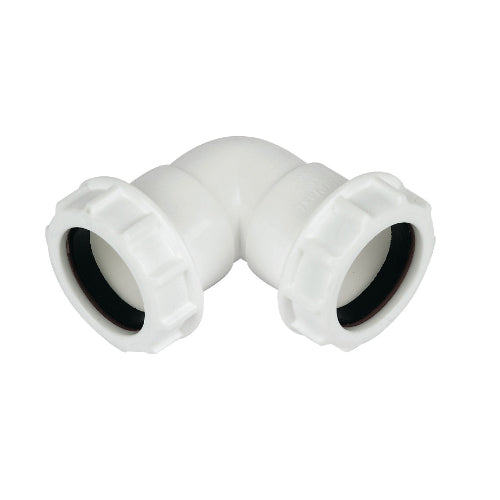 white compression waste 90 deg bend 32mm