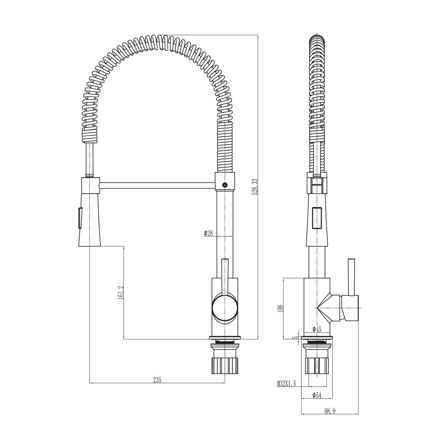 Tirare Kitchen Tap Chrome