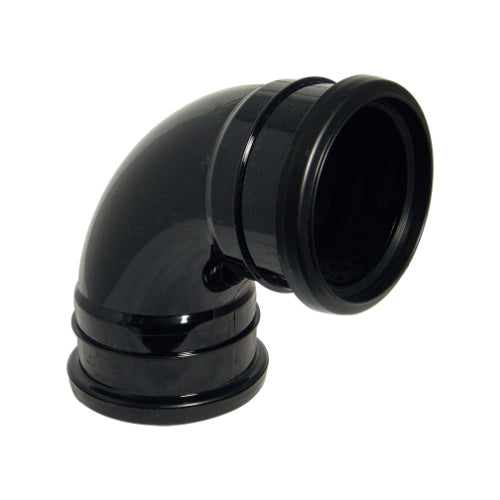 Floplast 110mm soil 92.5 degree double socket bend black SP561