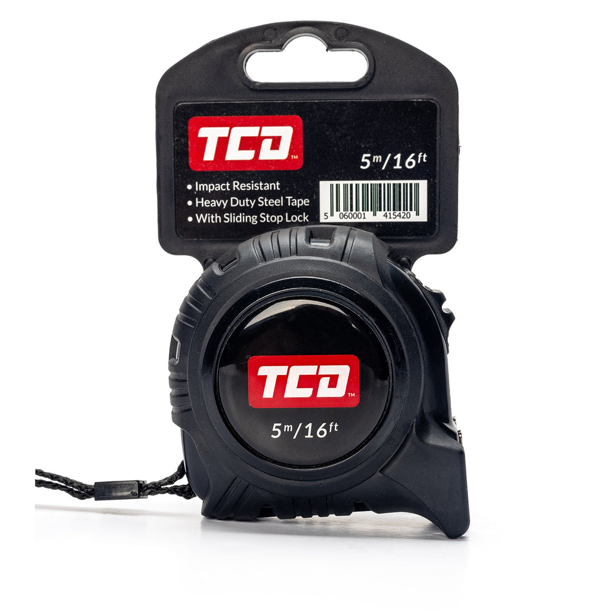 TCD 5m/16ft Tape Measure With Top and Bottom Hook - Scale Printed Both Sides