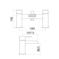 Scudo Victoria Bath Shower Mixer with shower kit and wall bracket TAP003