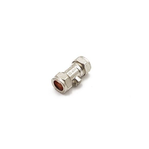 QQE chrome plated brass isolating valve 15mm - economy