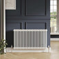 Scudo 2 Column Horizontal Designer Radiator – 600 X 1010 White/Anthracite/Raw Metal