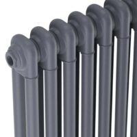 Scudo 2 Column Horizontal Designer Radiator – 600 X 1010 White/Anthracite/Raw Metal