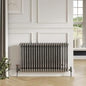 Scudo 2 Column Horizontal Designer Radiator – 600 X 1010 White/Anthracite/Raw Metal