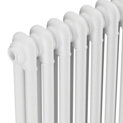 Scudo 2 Column Horizontal Designer Radiator – 600 X 1010 White/Anthracite/Raw Metal
