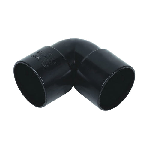Floplast ABS solvent weld 90 degree knuckle 40mm black WS11