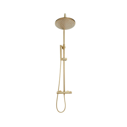 Scudo Core Brushed Brass Round Rigid Riser Shower NU-021