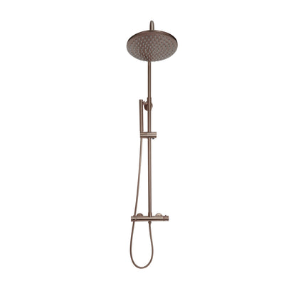 Scudo Core Brushed Bronze Round Rigid Riser Shower NU-042
