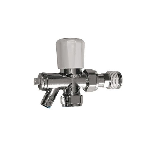 OPPL OPTIMA PLUS angle radiator valve with draw off 15mm