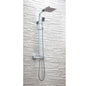 Elliot Chrome Square Rigid Riser Shower Twin Head
