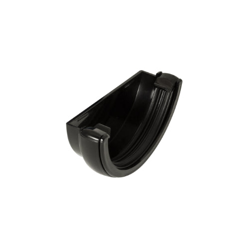 Guttering Floplast 112mm round external stop end black RE1