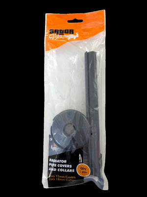 Gator Anthracite Grey Clip on Pipe Covers & Collars pk of 2 for 15mm Pipes