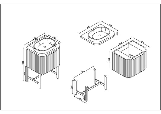 Scudo Linea Curve 600 Basin