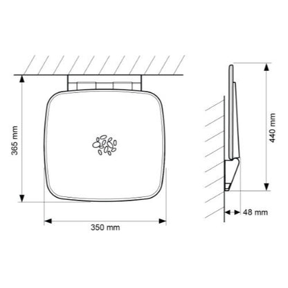 Mira Premium Shower Seat White/Chrome