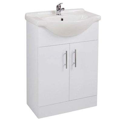 Frontline Cabinet & Basin W650 H844 D440 White/Grey 2 Drawer P00218 P02041