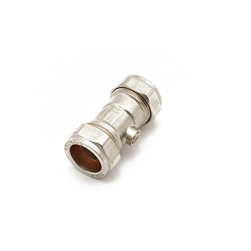 QQE chrome plated brass isolating valve 22mm - economy