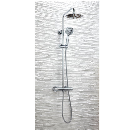 Scudo Serena Chrome Round Rigid Riser Shower Set ROUND-RR-CHR