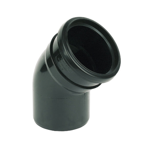 Floplast 110mm soil 135 degree socket/spigot bend black SP163
