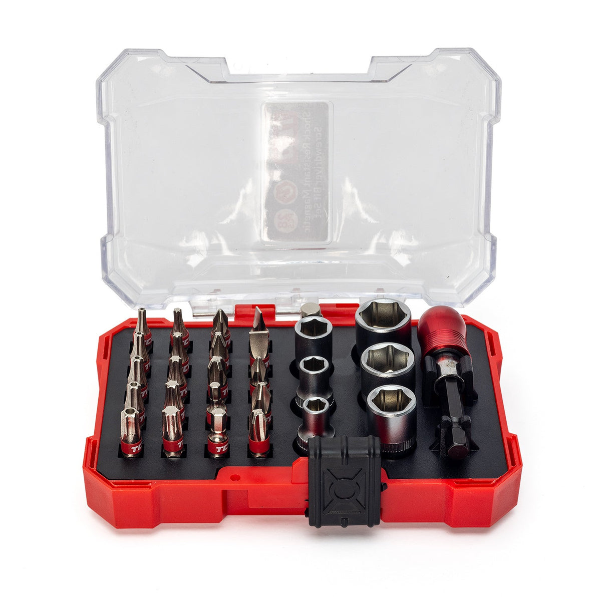 TCD Screwdriver Bit and Socket Set With Socket Adaptor - 28 Piece - S2 Shock Resistant Steel - TCD0006