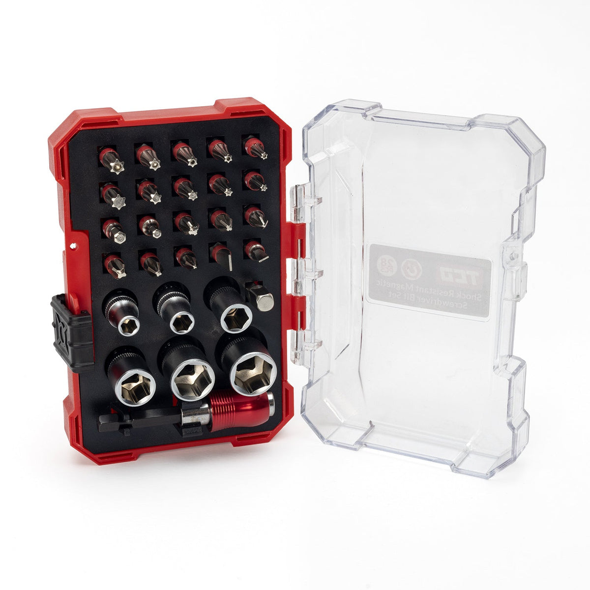 TCD Screwdriver Bit and Socket Set With Socket Adaptor - 28 Piece - S2 Shock Resistant Steel - TCD0006