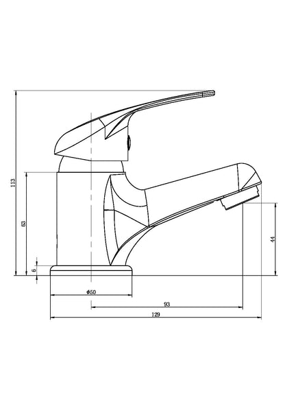 Scudo Tidy Mono Basin Mixer with Push Waste 35mm TAP061S