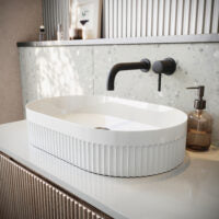 Scudo Fluted Oval Basin Countertop VESSEL007