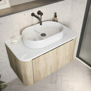 Scudo Fluted Oval Basin Countertop VESSEL007