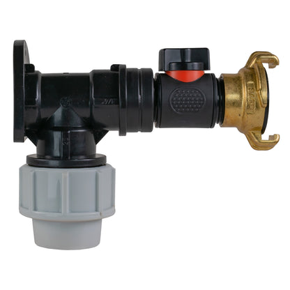 Wall Flange Kit 32mm MDPE + Valve + Geka