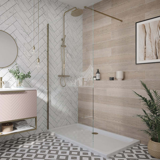 Scudo S8 Brushed Brass Wetroom Profile Pack