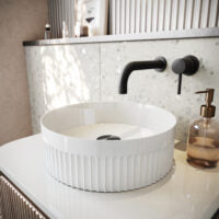 Scudo Fluted Round Basin Countertop VESSEL008