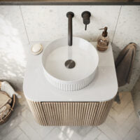 Scudo Fluted Round Basin Countertop VESSEL008
